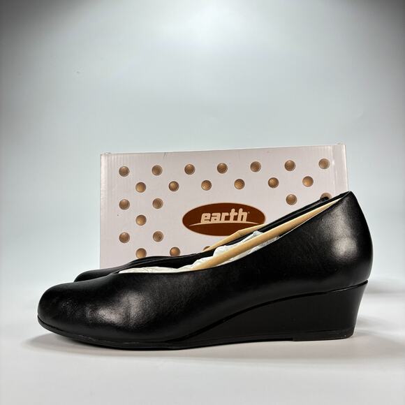 Earth Woodbury Wide Black Calf Leather Flat Slip On Sandal Women’s Size 10D - Picture 4 of 8